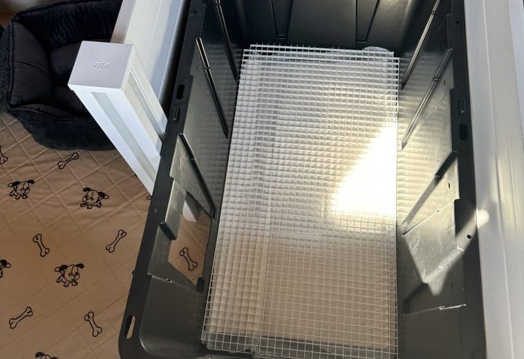 Home Depot Tough Storage puppy potty area